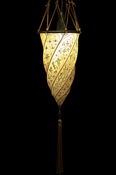 Fortuny Cesendello ceiling or wall yellow ochre silk lamp