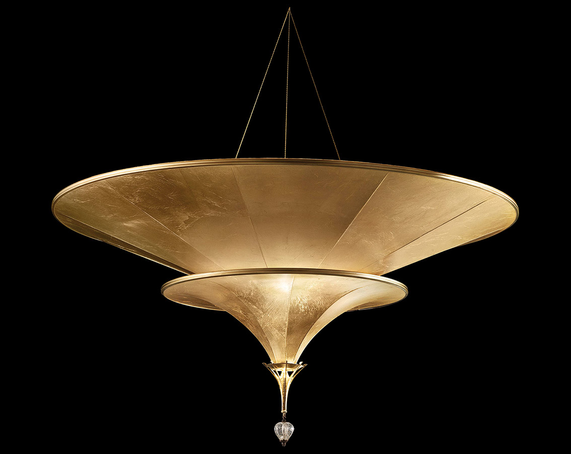 Fortuny Icaro 2 tiers suspended glass fibre lamp