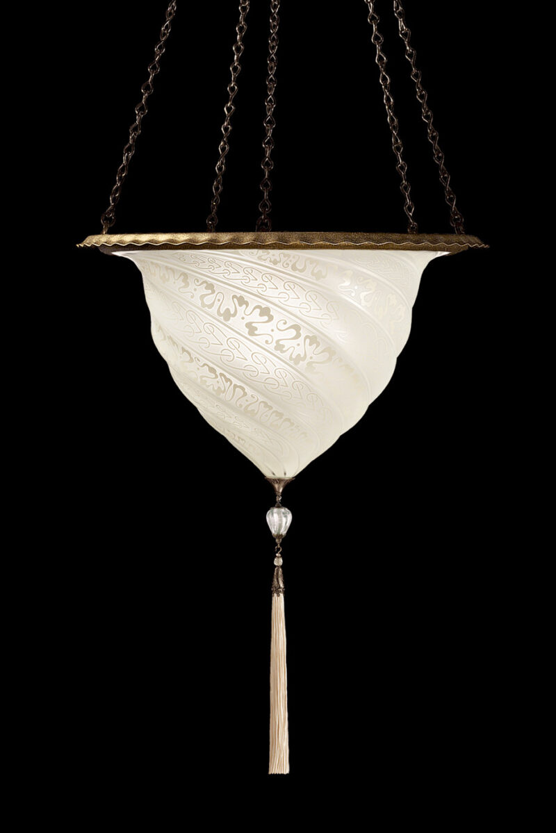 Fortuny Samarkanda wall white glass lamp