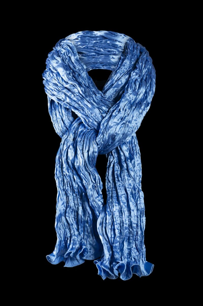 Fortuny crinkled crepe satin silk scarf