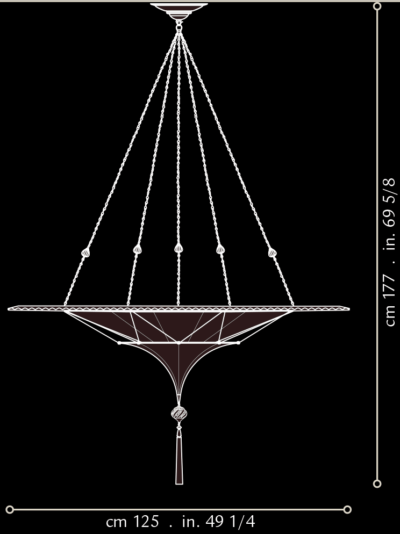 Fortuny Scheherazade 2 tiers with metal ring dimensions