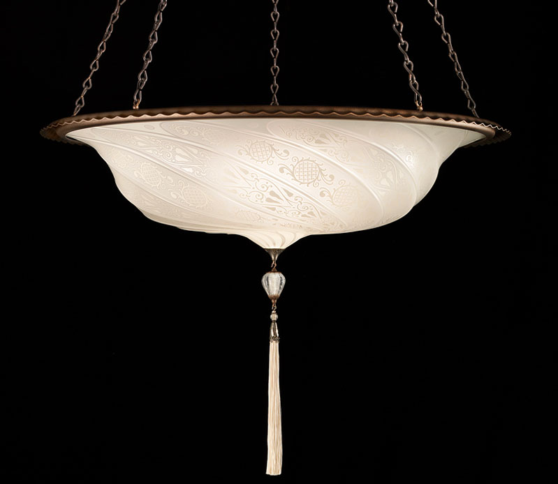 Fortuny Scudo Saraceno glass white lamp
