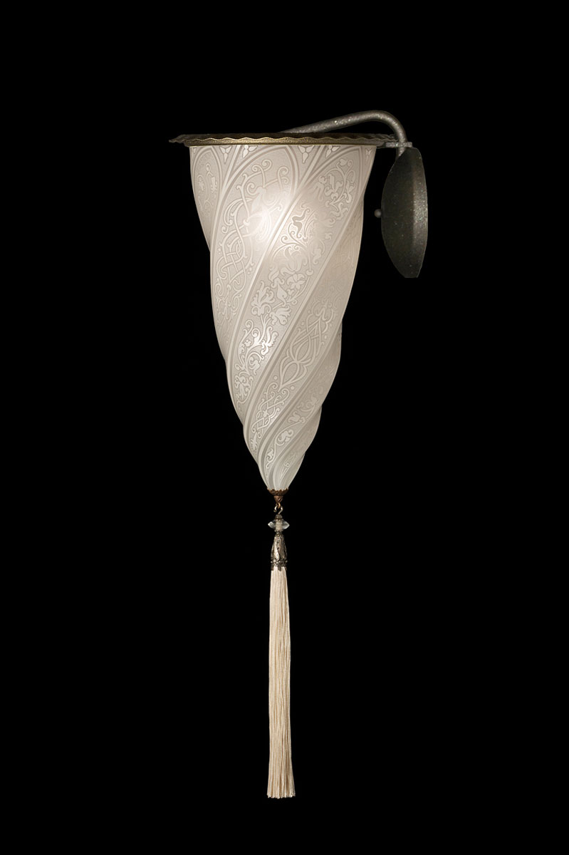 Fortuny Cesendello white classic glass wall applique lamp