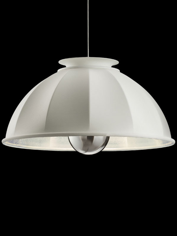 Fortuny Cupola 76 white and silver suspended lamp