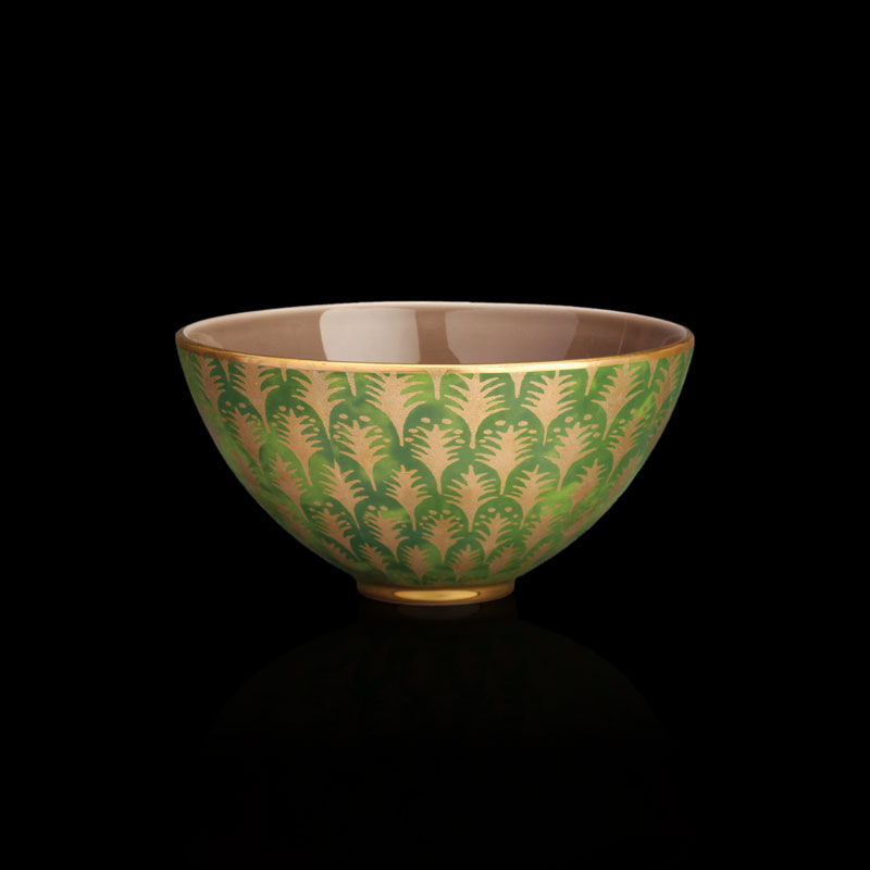 Fortuny tableware Piumette green medium bowl