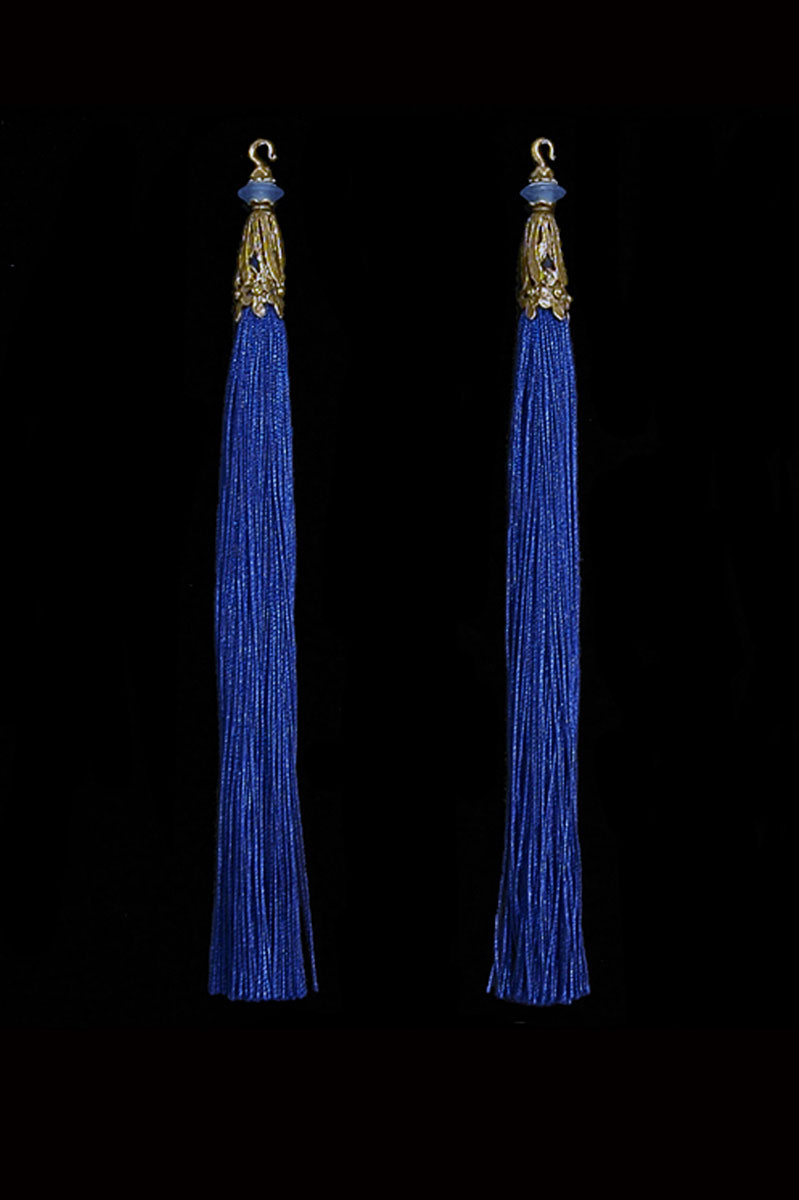 Venetia Studium couple of prussian blue hook tassels