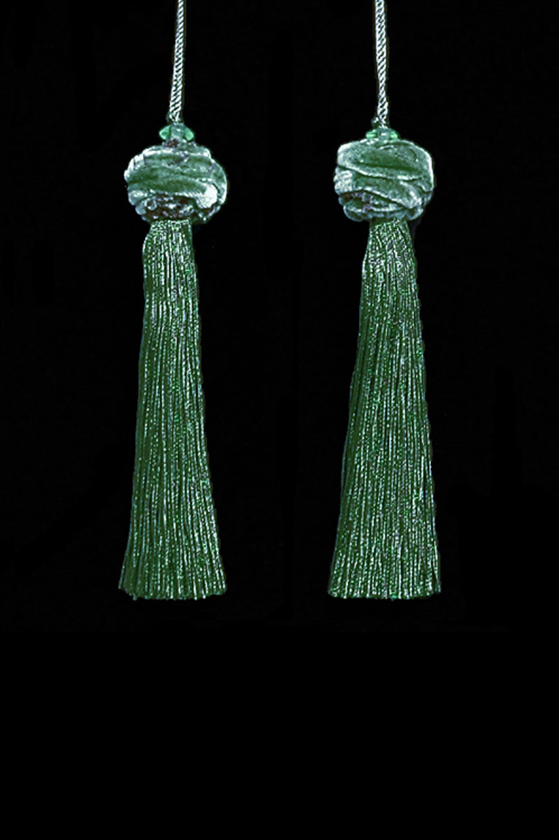 Venetia Studium Turbante couple of slate green key tassels