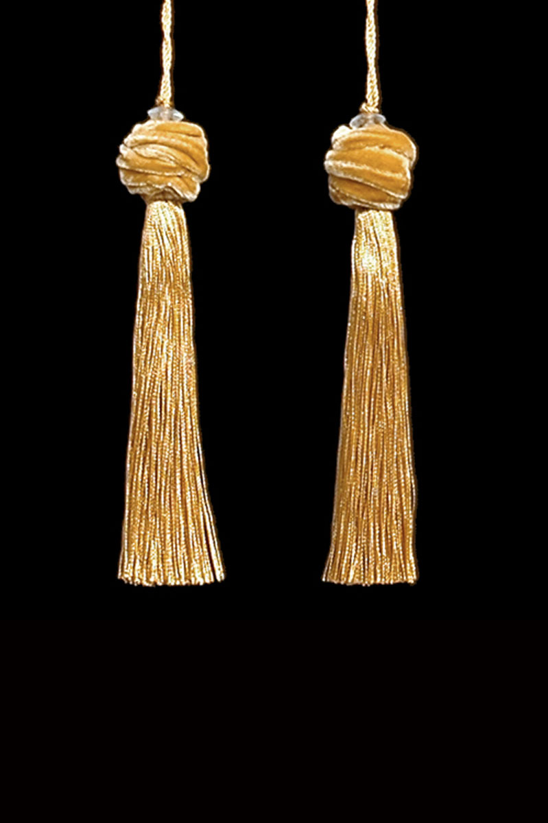 Venetia Studium Turbante couple of pale gold key tassels