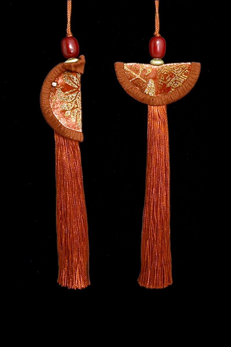 Venetia Studium couple of terracotta Geisha & Samurai key tassels