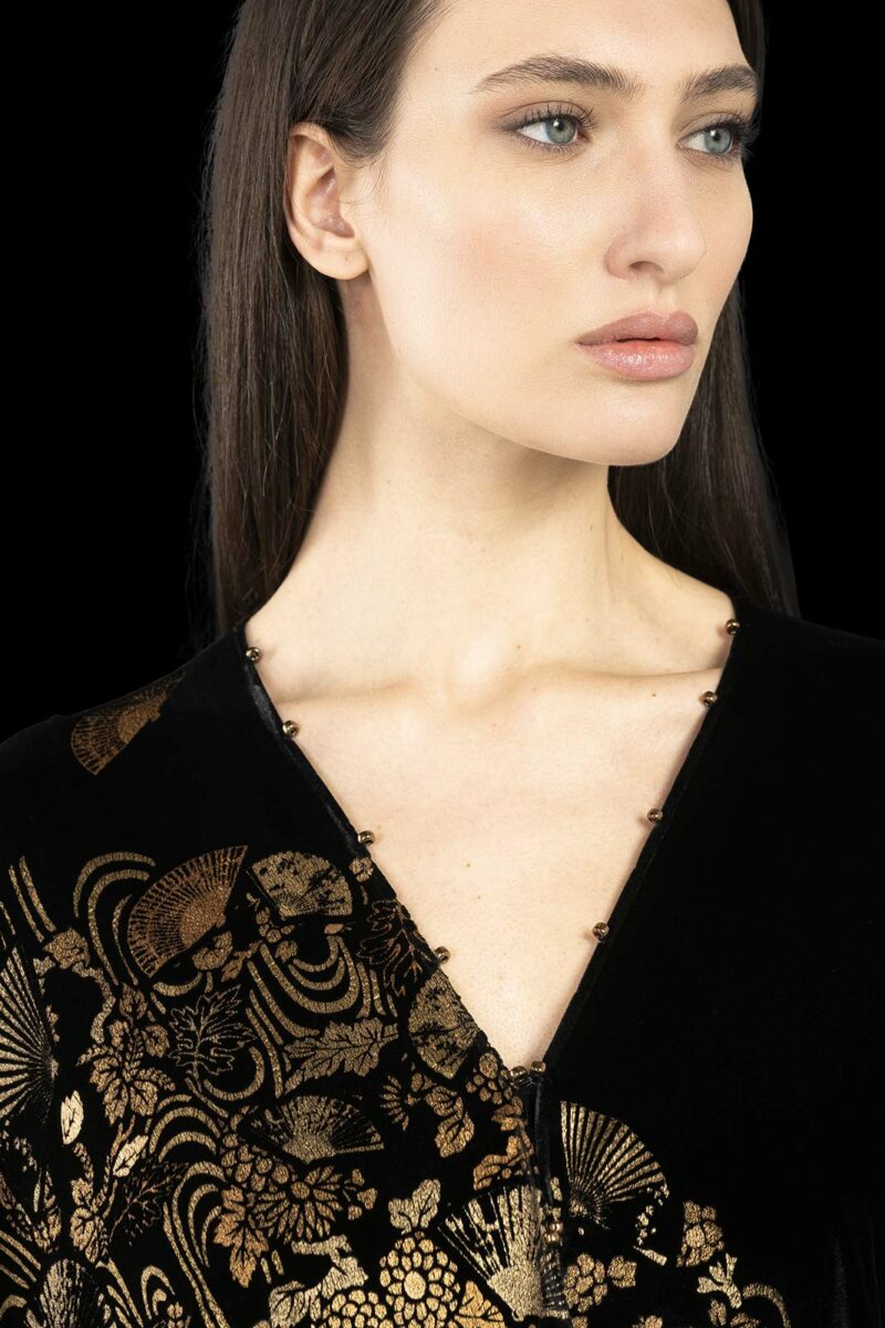 Fortuny printed velvet short evening coat