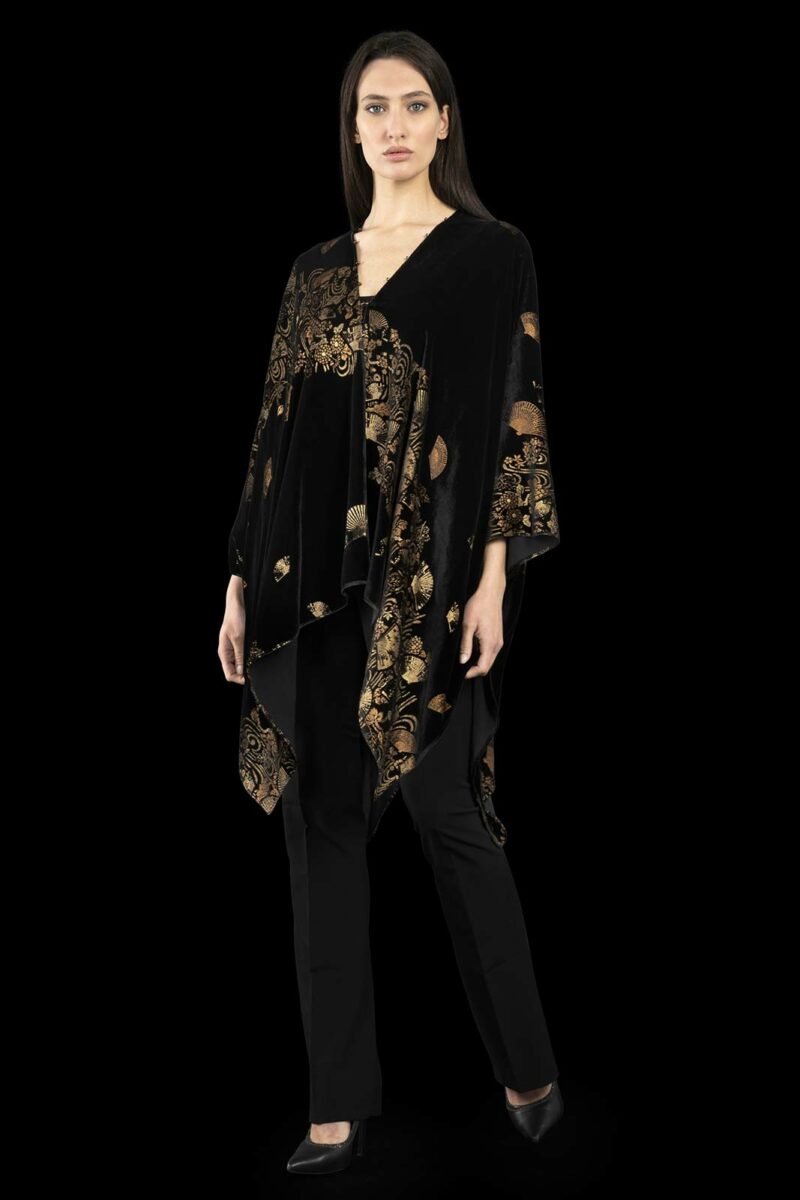 Fortuny printed velvet short evening coat
