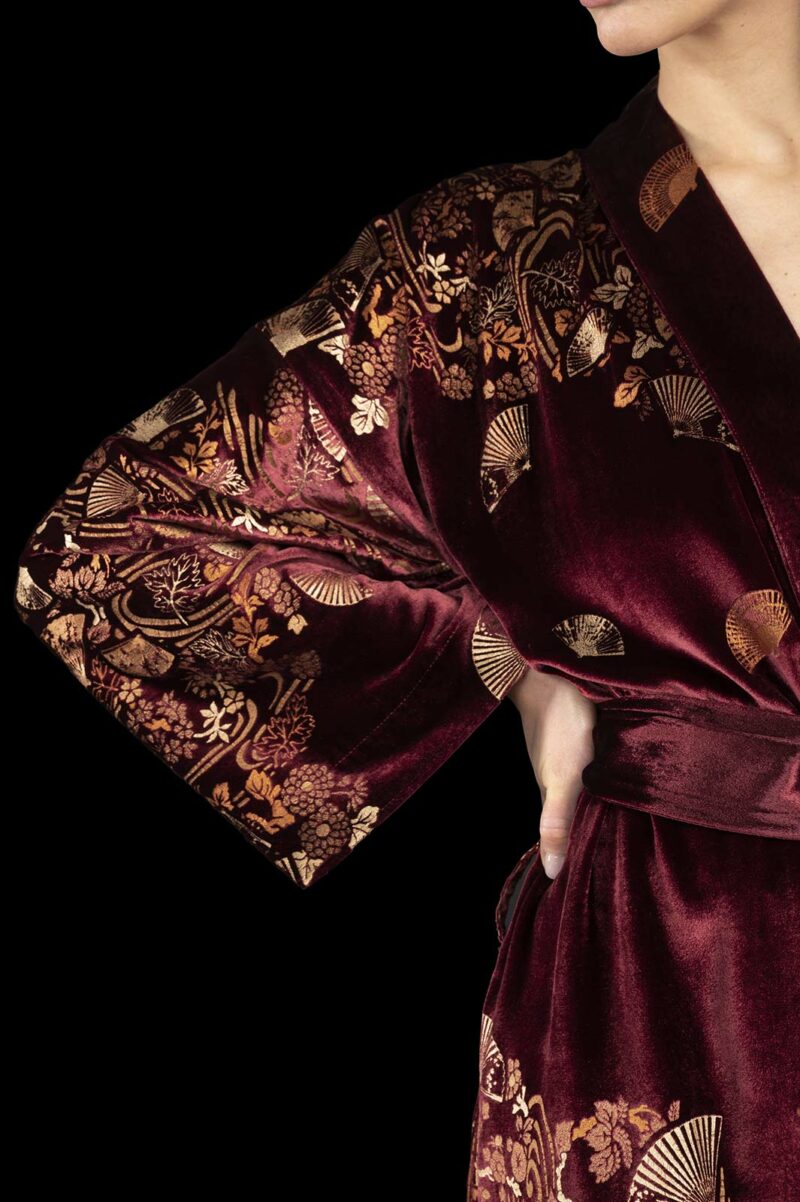 Fortuny printed velvet kimono