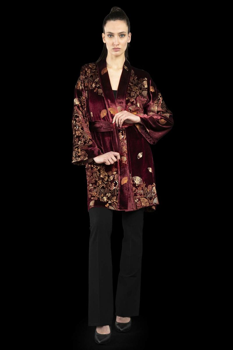 Fortuny printed velvet kimono