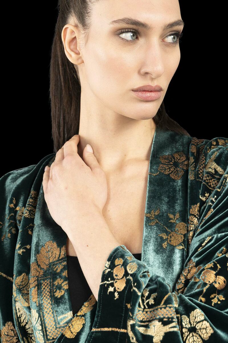 Fortuny printed velvet kimono