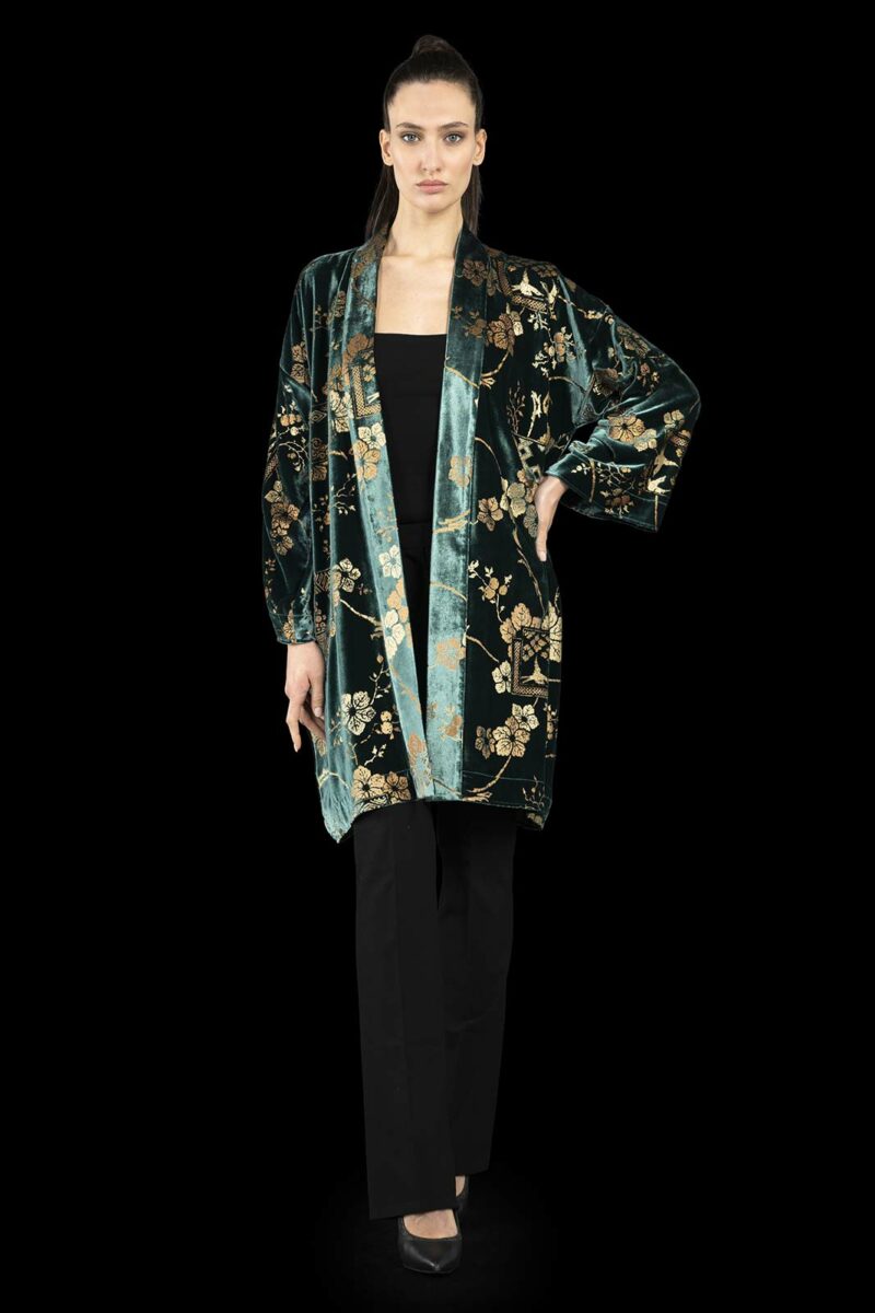 Fortuny printed velvet kimono