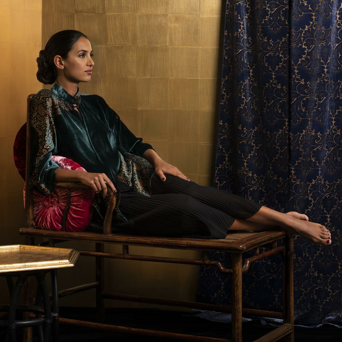 Fortuny printed velvet kimono