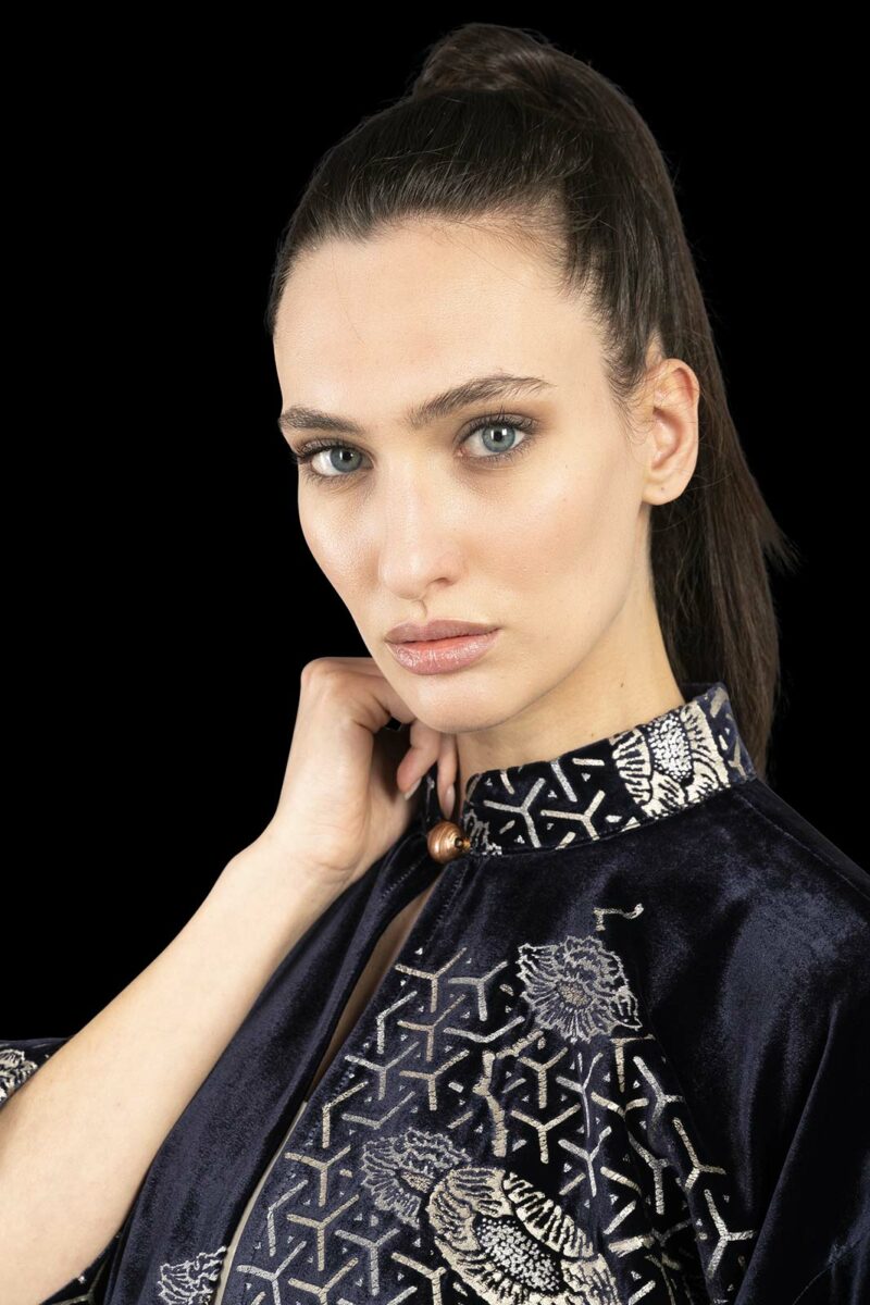 Fortuny printed velvet kimono