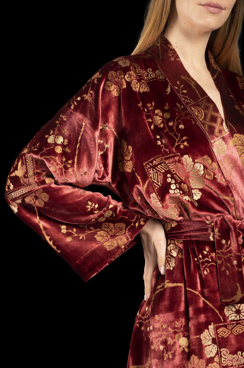 Isabel | Printed velvet Kimono Coat