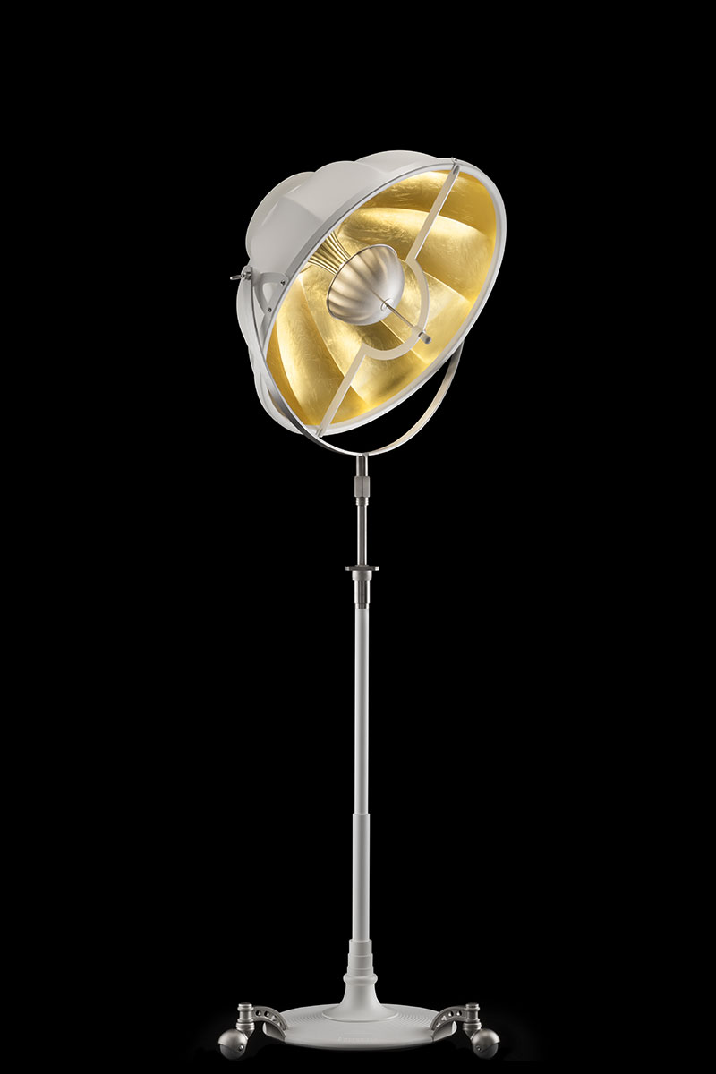 Fortuny Atelier 63 floor lamp white gold leaf