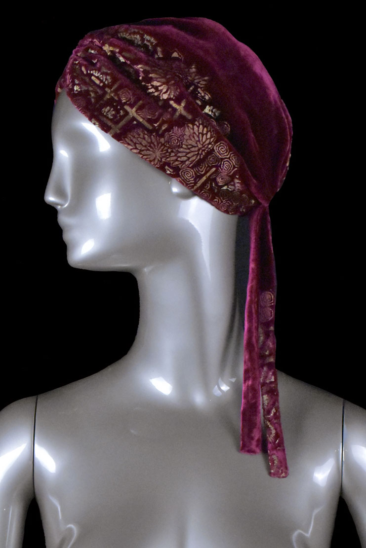 Fortuny printed velvet turban