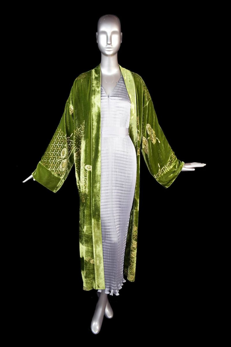 Venetia Studium printed velvet long evening coat