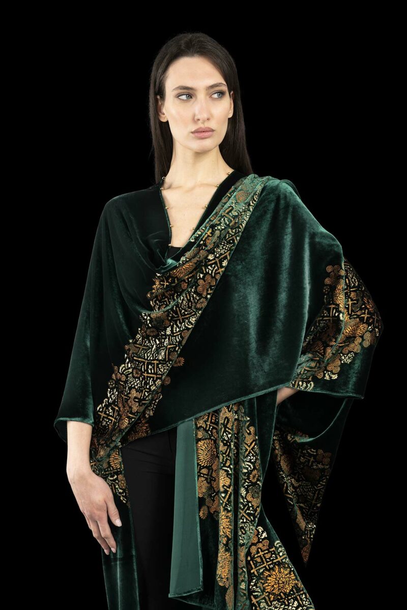 Fortuny printed velvet evening coat