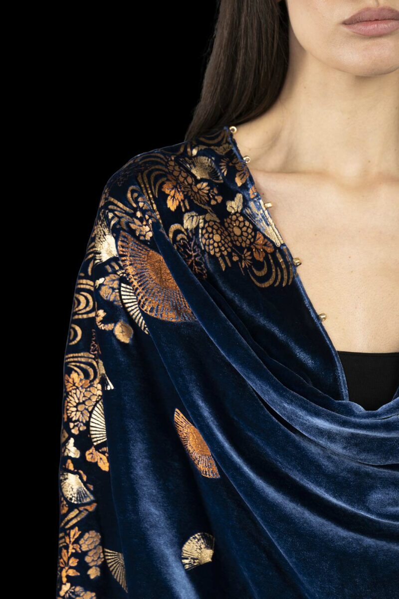 Fortuny printed velvet evening coat