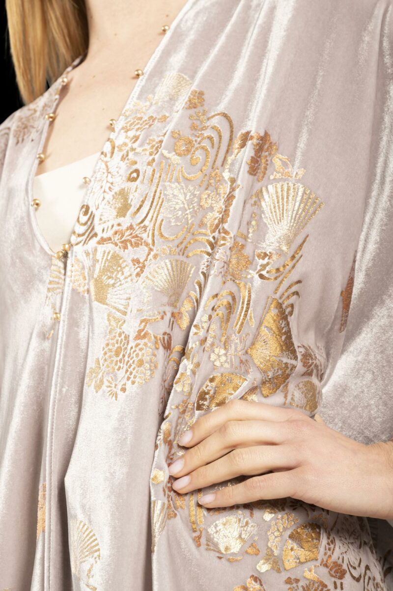 Fortuny printed velvet short evening coat