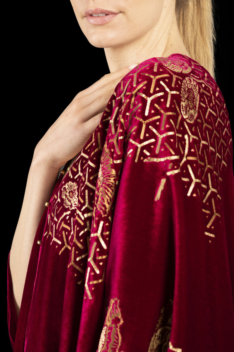 Fortuny printed velvet short evening coat