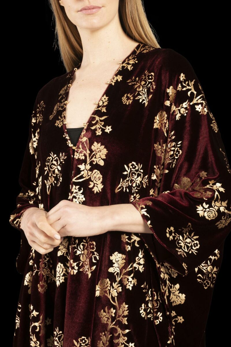 Fortuny printed velvet short evening coat
