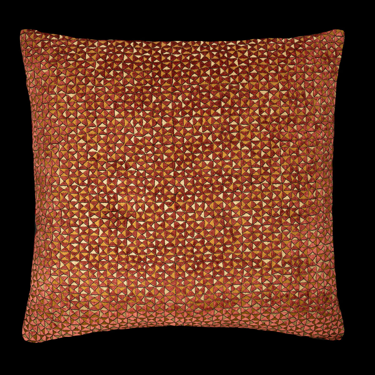 Printed velvet cushion