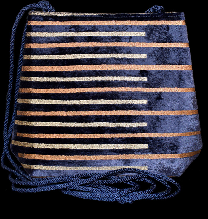 Fortuny Bag Gioia Stripes Navy Blue