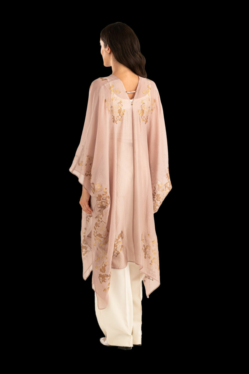 Esther Evening Coat in Crepe Georgette | Ramage Mauve