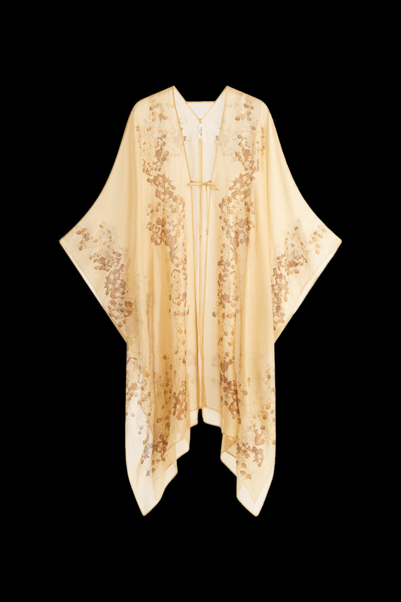 Esther Evening Coat in Crepe Georgette | Ramage Beige