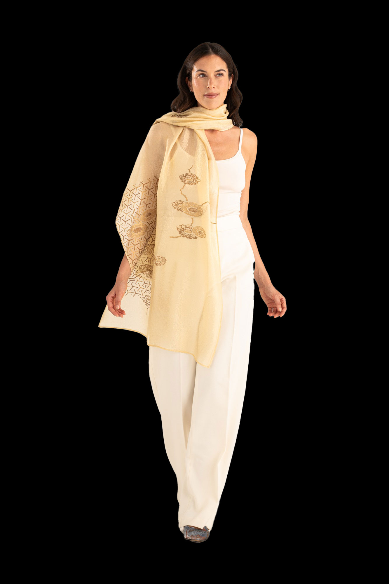 Crepe Georgette Scarf | Japan Beige