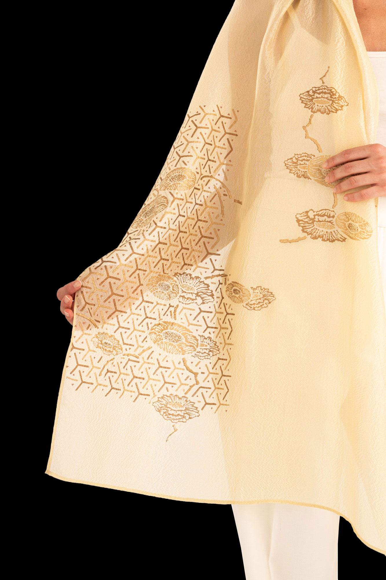 Crepe Georgette Scarf | Japan Beige