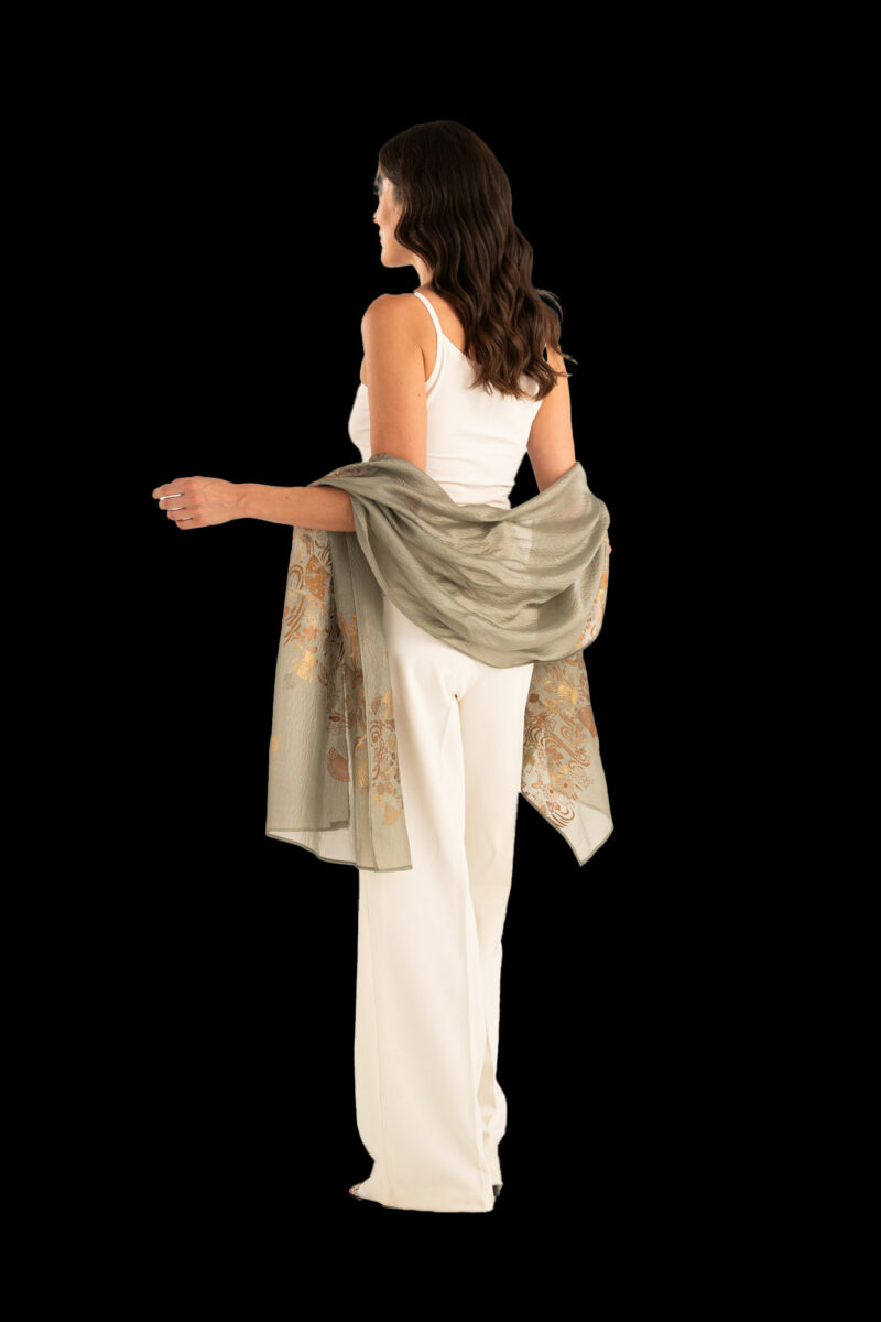 Crepe Georgette Scarf | Ventagli Sage Green
